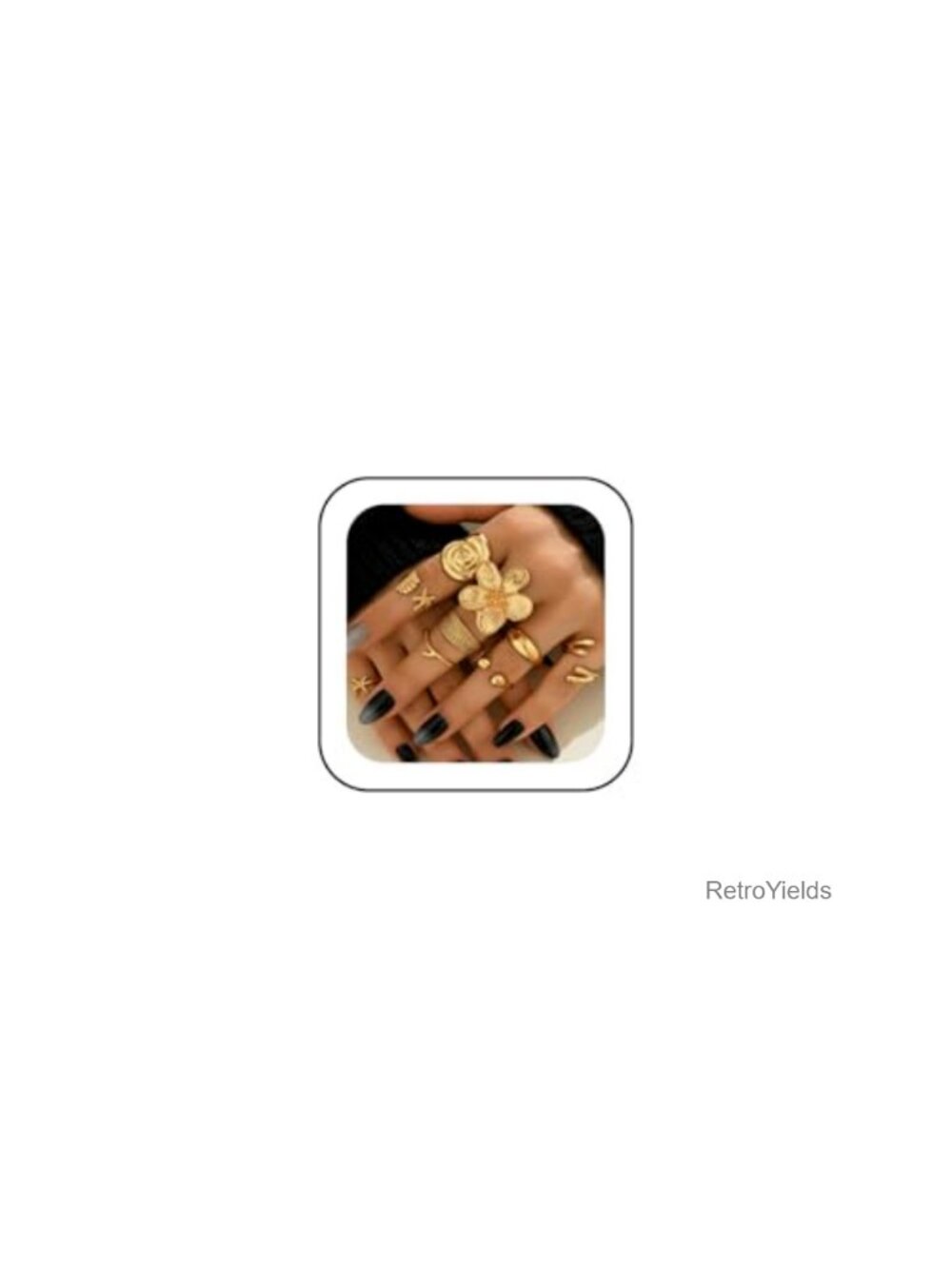 Chunky Starfish Seashell Open Ring Set Adjustable Beach Jewelry Stackable